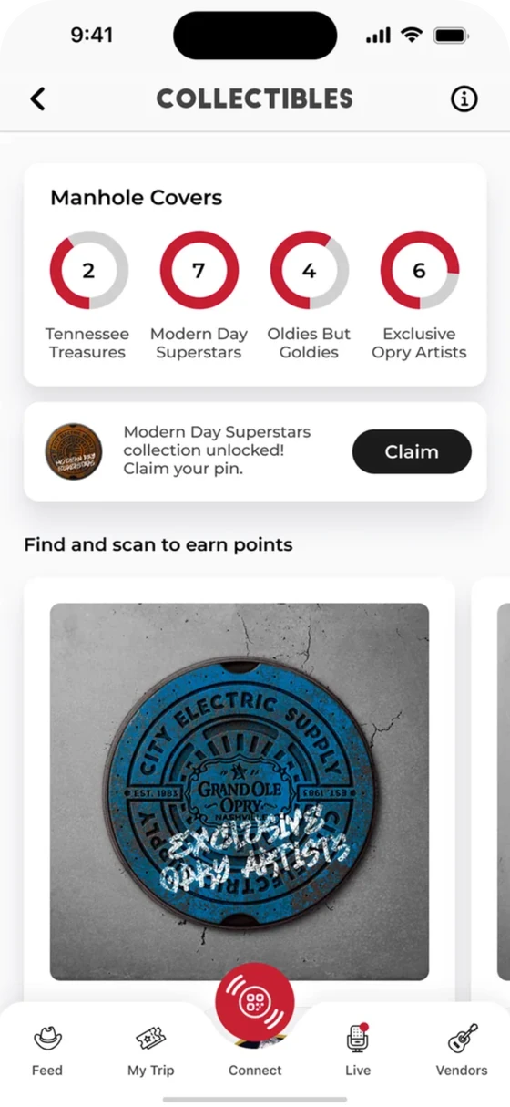 Collectibles scavenger hunt screen