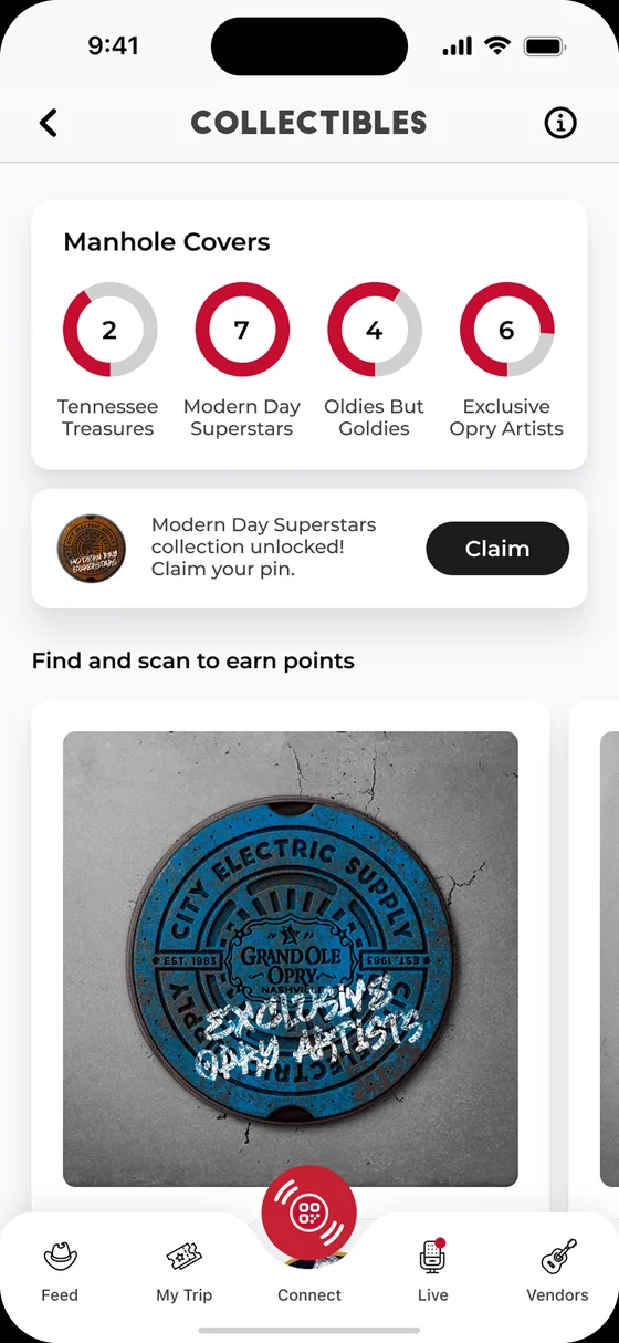 Collectibles scavenger hunt screen