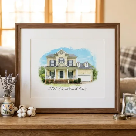 Custom watercolor house portrait print